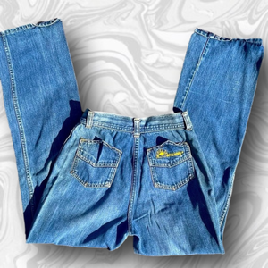 𝅺Vintage 1970s Muriel De Givenchy Embroidered Designer Denim Jeans